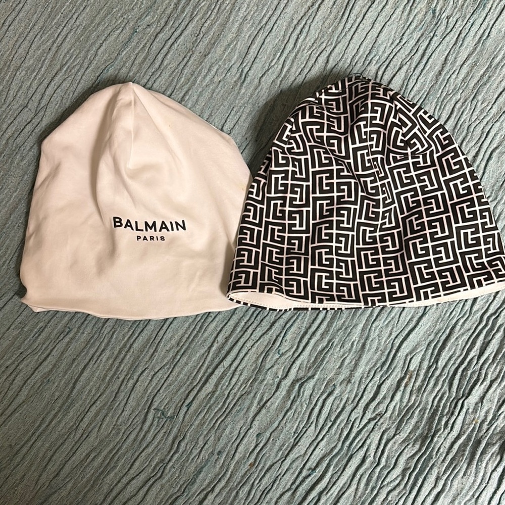 Balmain Beanie Duo in Cream and Black